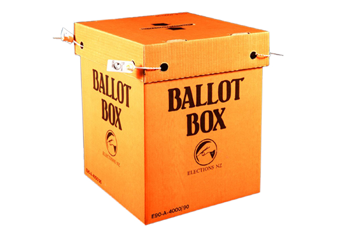 Ballot Box with Blank Sticker Sheets 6 in, 10 Pack 